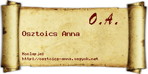 Osztoics Anna névjegykártya