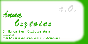 anna osztoics business card